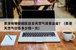 贵港有哪些园区适合天然气贸易企业？（贵港天然气价格多少钱一方）